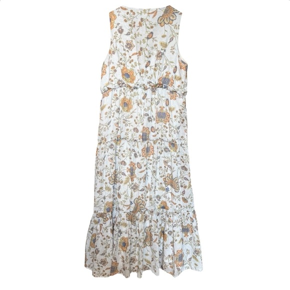 Rachel Zoe Maxi Dress, Floral V-Neck, Flowy Boho Dress, White Flowers, Medium - Picture 4 of 6